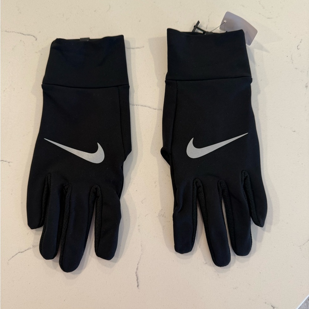 Nike Black Gloves with Metallic Logo